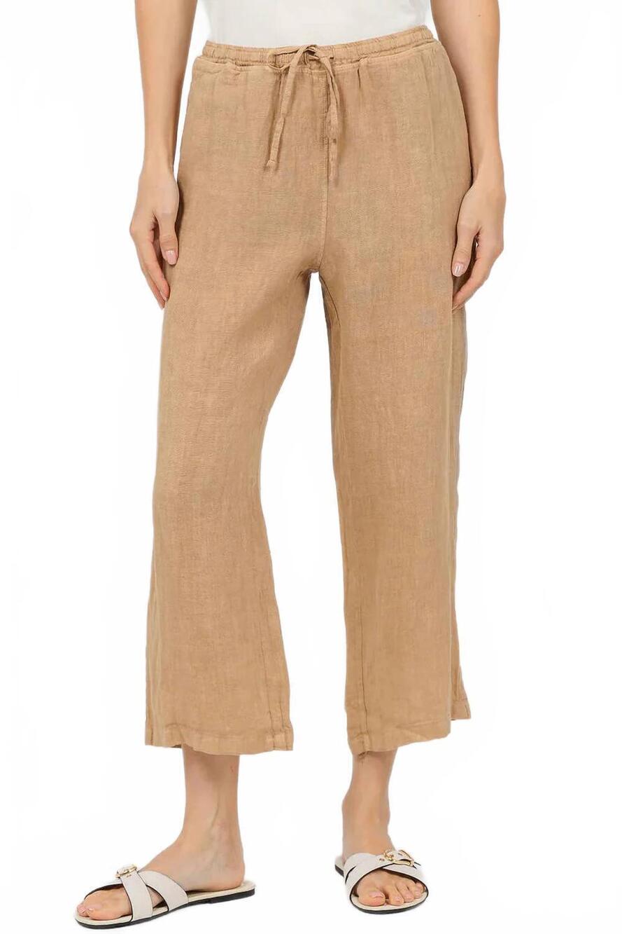 NEW ELLIOTT LAUREN at ease linen crop pant in macchiato